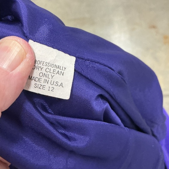 Michelle Stuart Purple Double Breasted Blazer | Gold Buttons | Size L (Estimated - Picture 4 of 5